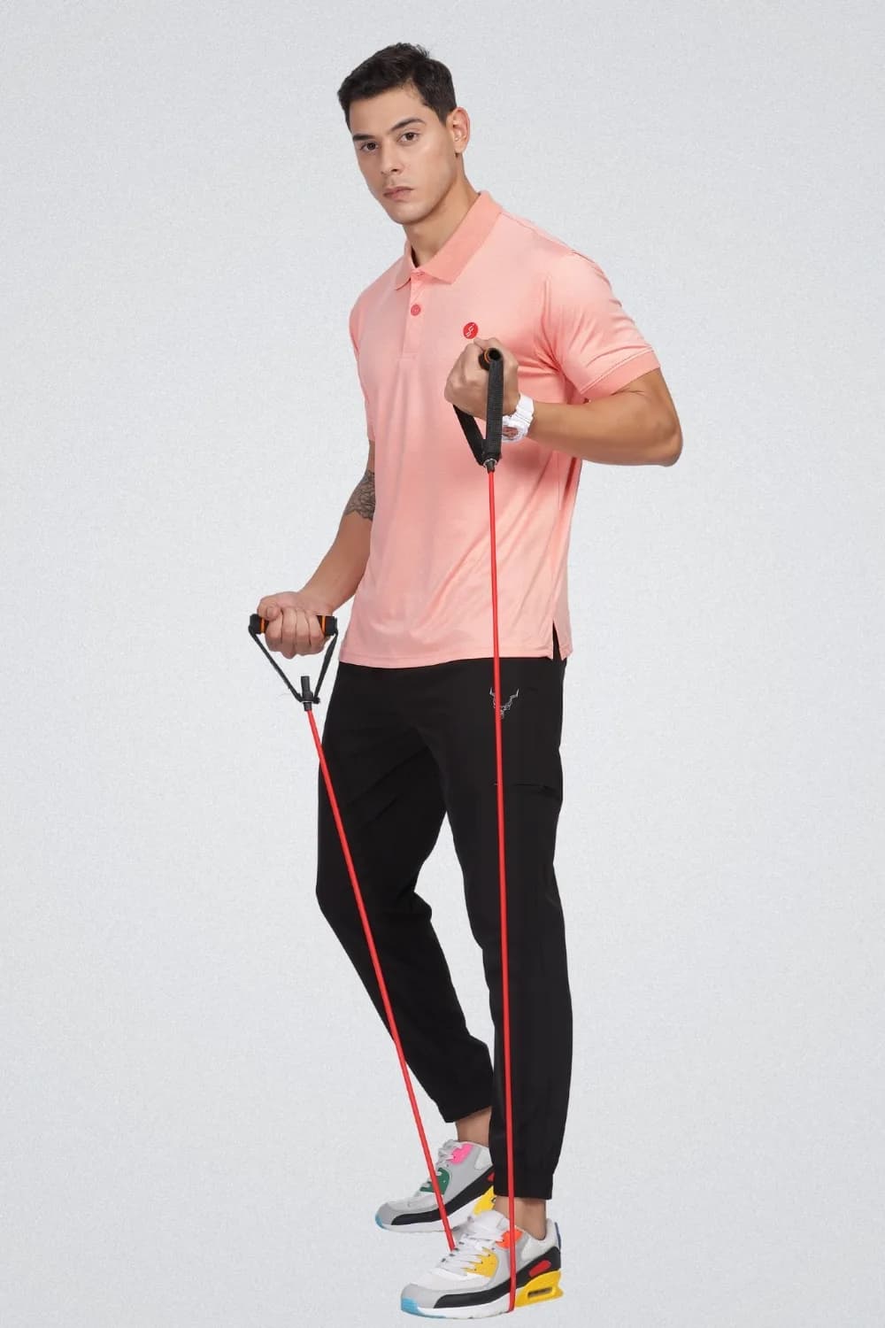 Gym & Sports T Shirt Men Polo Light Orange